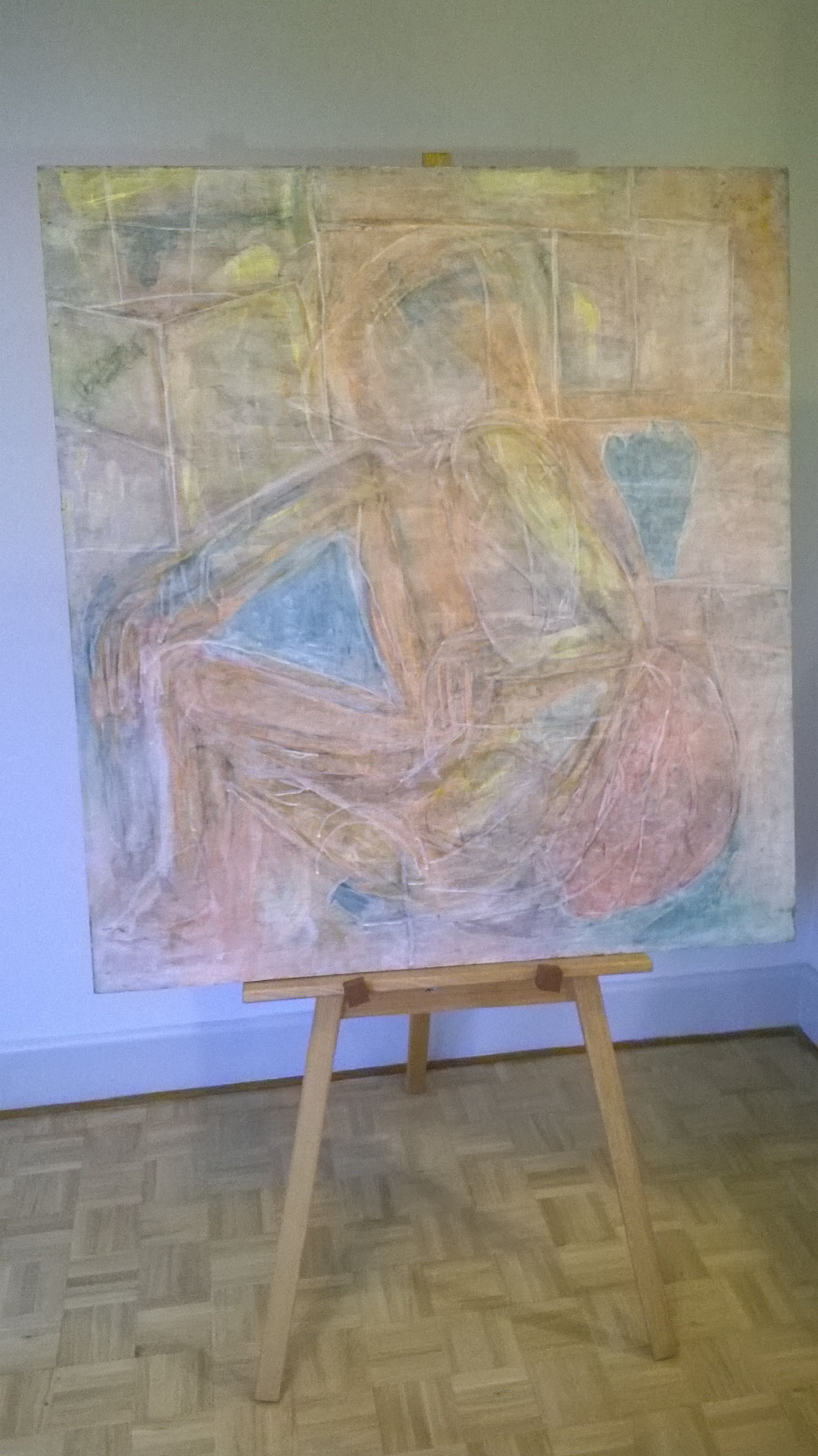 Art Show Partitioning easel with painting 1050x1050