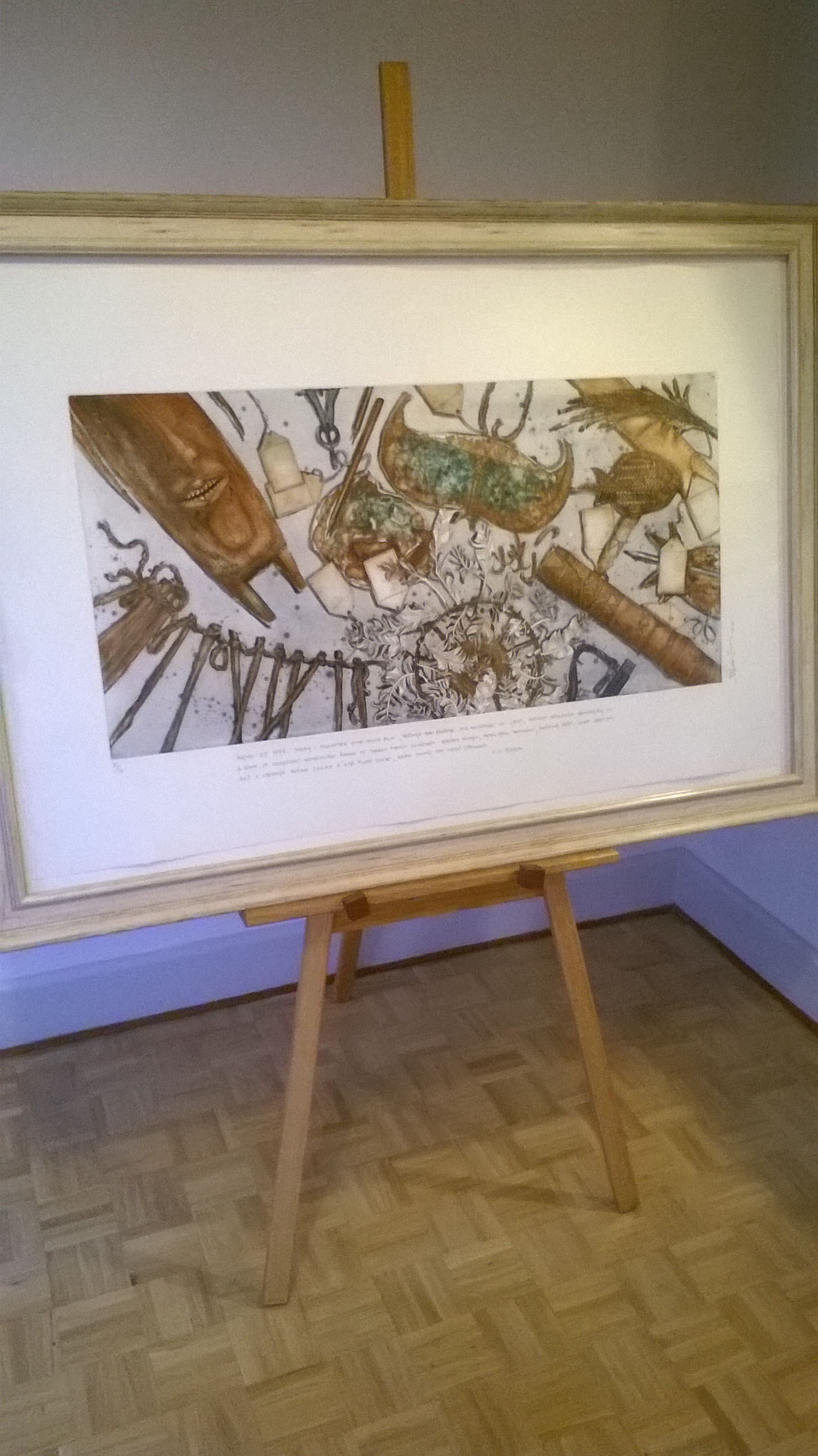 Art Show Partitioning easel with framed painting 1400mm wide x 980mm high 11kg